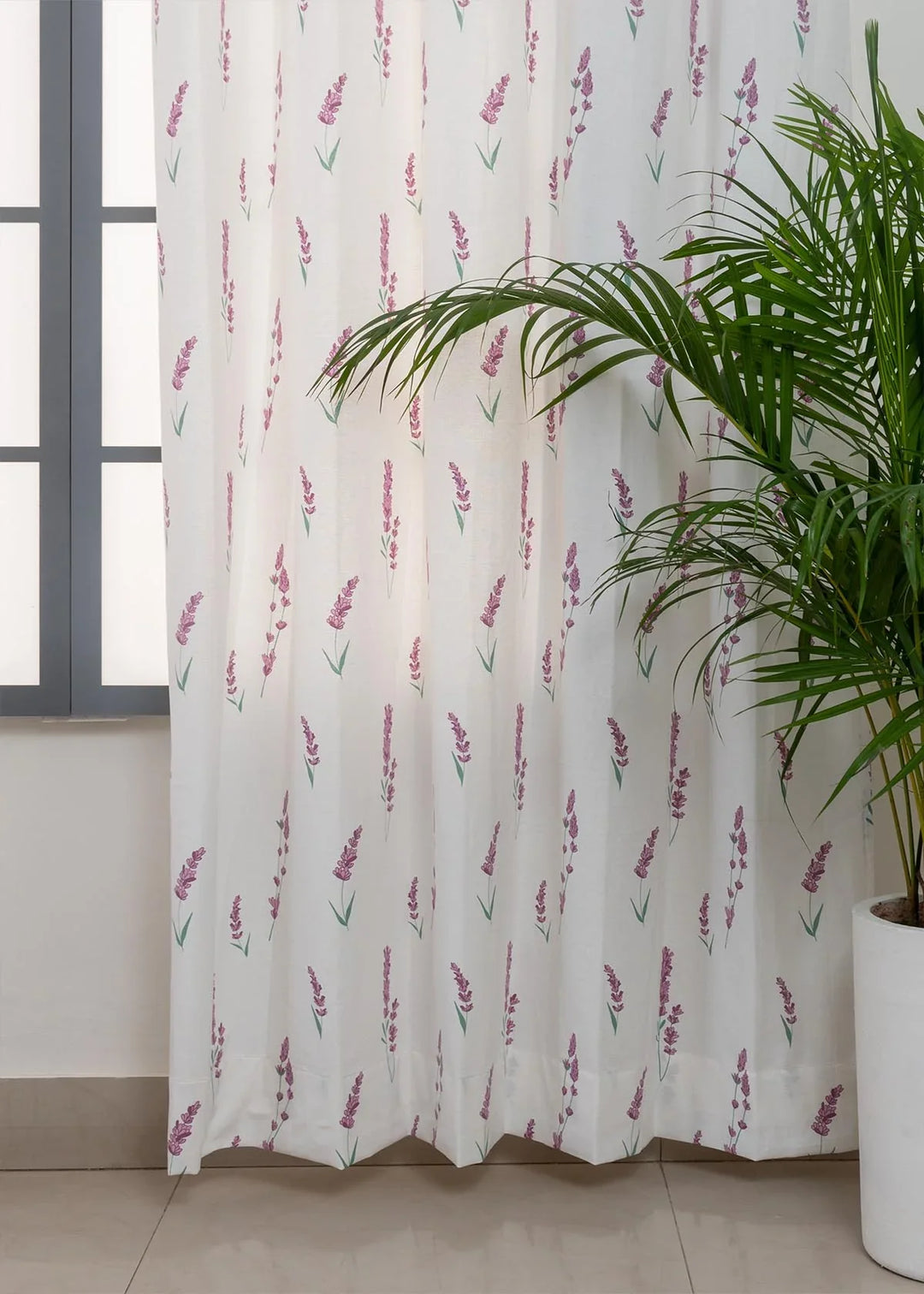 Lavender Blooms 100% cotton floral curtain for kids room -Customizable for size, lining and headers