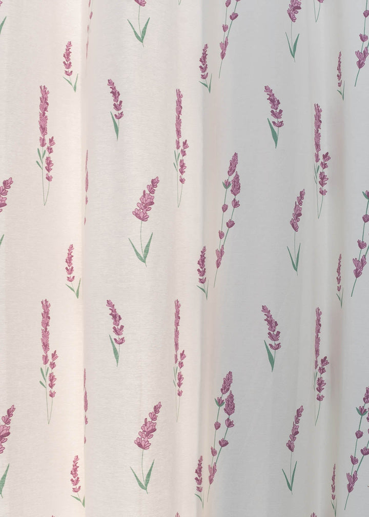 Fields of Lavender 100% cotton floral curtain for kids room - Light Reduction - Lavender - Single Piece | SHOBITAM