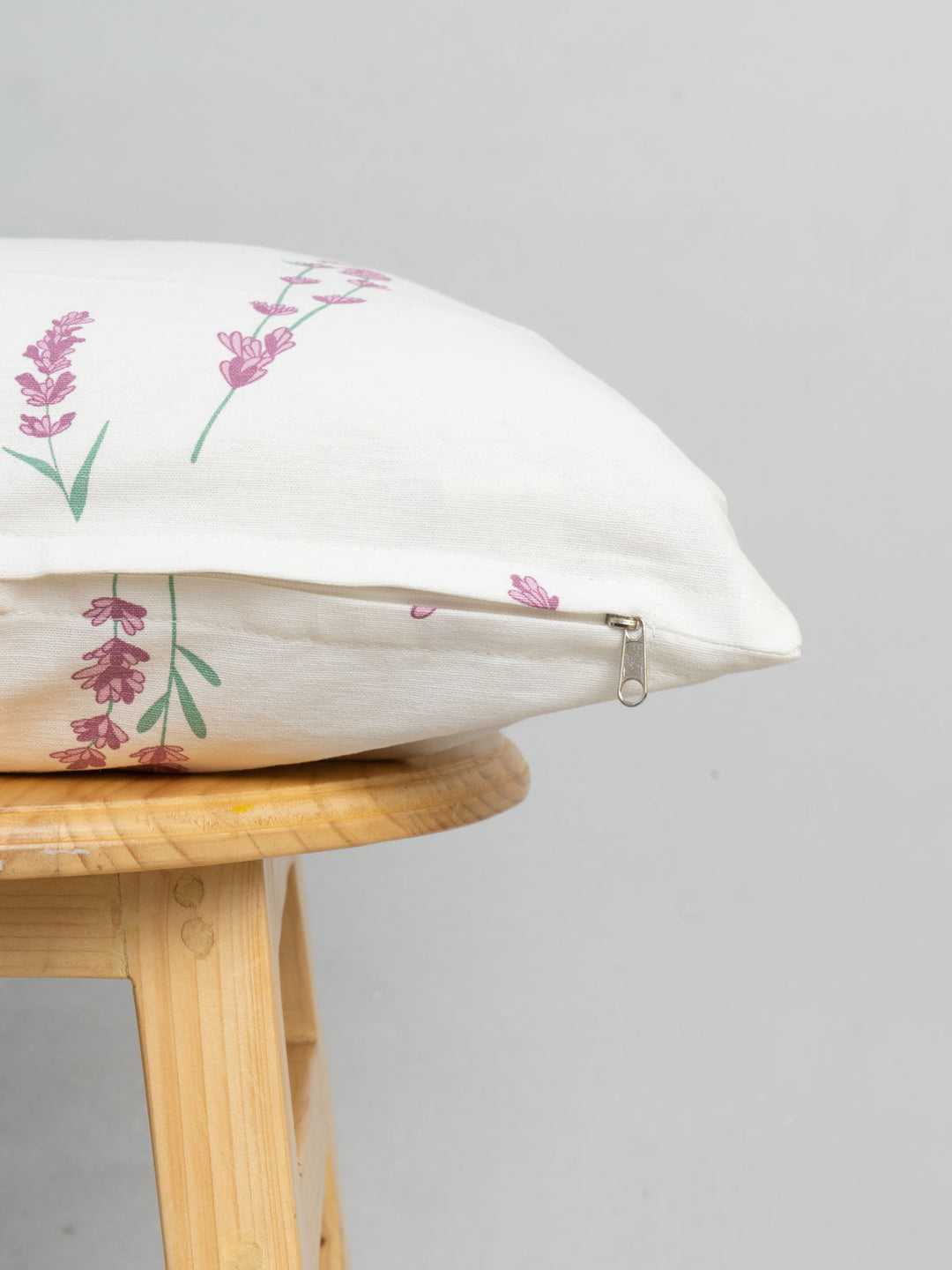 Fields Lavender Floral Printed Cushion Cover for Sofa– 100% Cotton | SHOBITAM