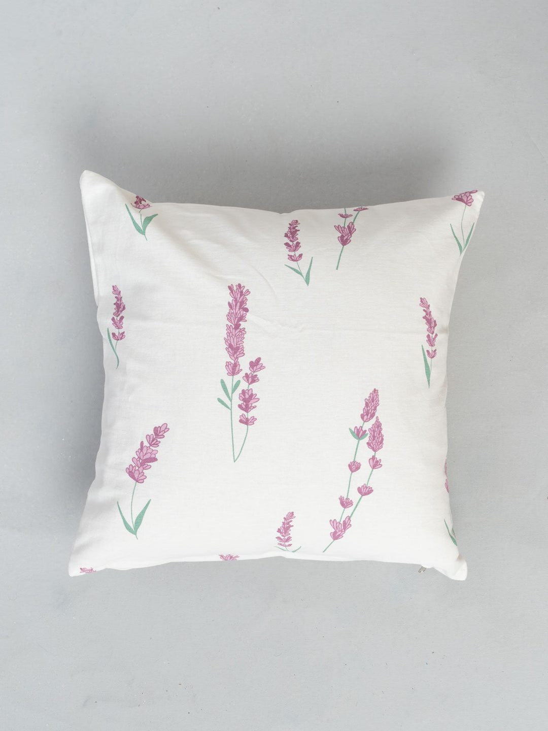 Fields Lavender Floral Printed Cushion Cover for Sofa– 100% Cotton | SHOBITAM