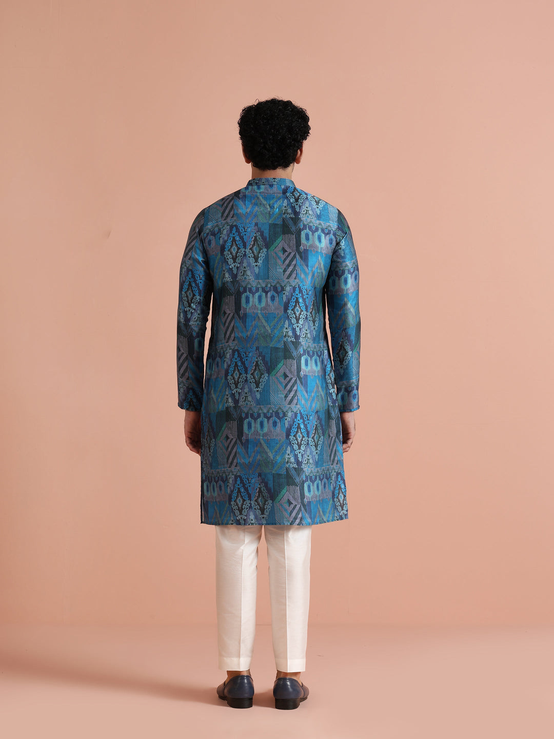 Blue Geometric Printed Kurta | SHOBITAM