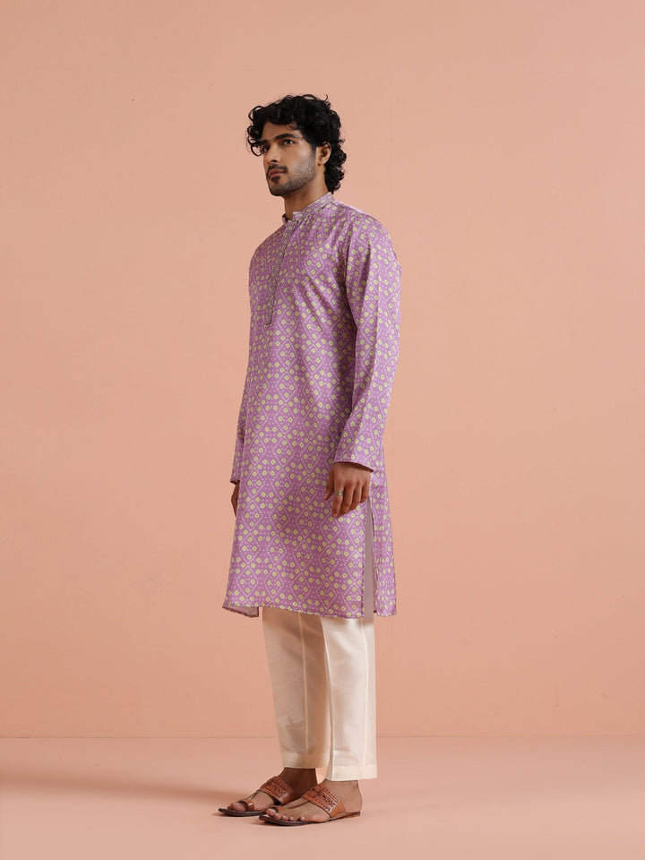 Lilac Geometric Printed Kurta | SHOBITAM