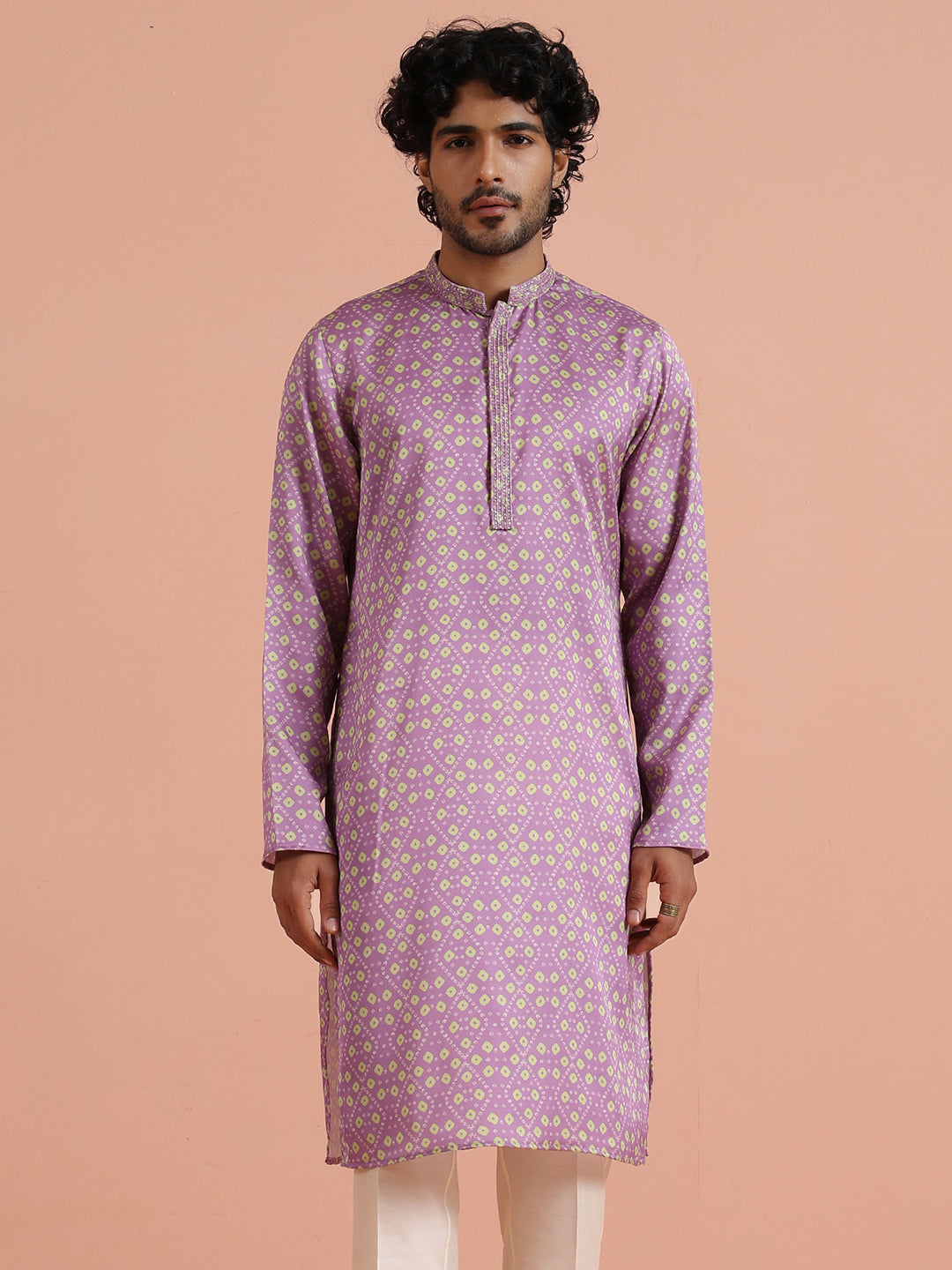 Lilac Geometric Printed Kurta | SHOBITAM