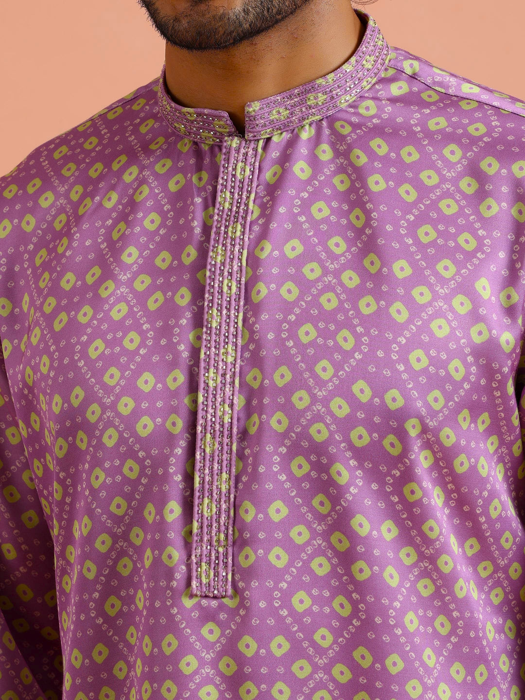 Lilac Geometric Printed Kurta | SHOBITAM