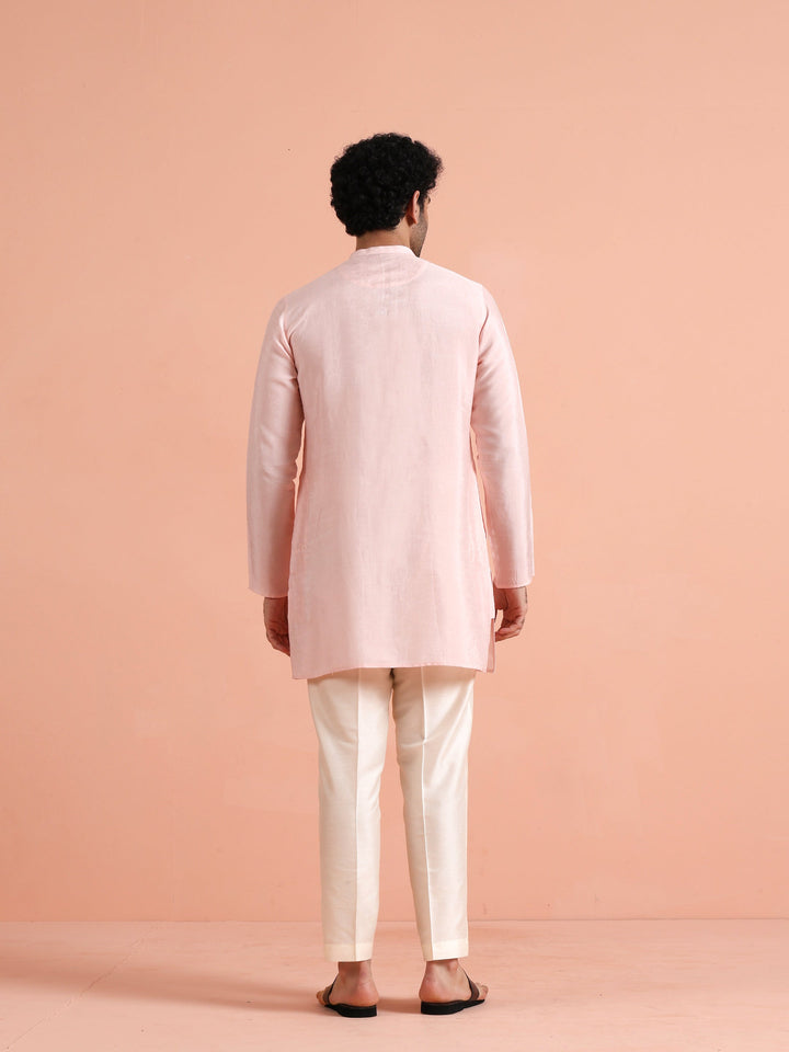 Solid Pink Mid Kurta | SHOBITAM
