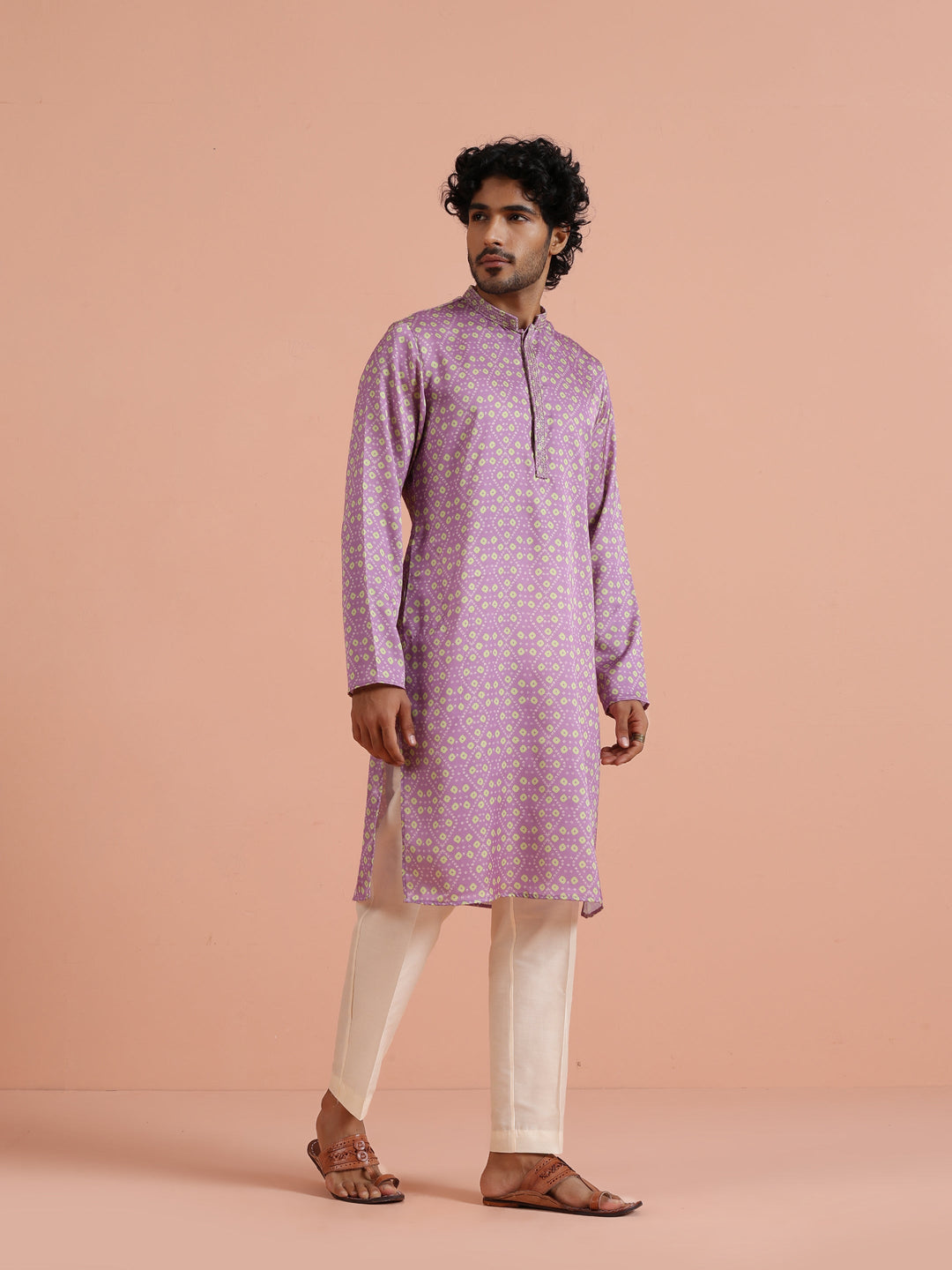 Lilac Geometric Printed Kurta | SHOBITAM