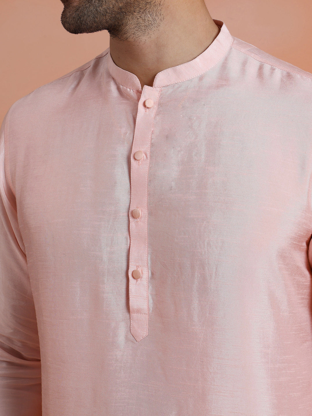 Solid Pink Mid Kurta | SHOBITAM