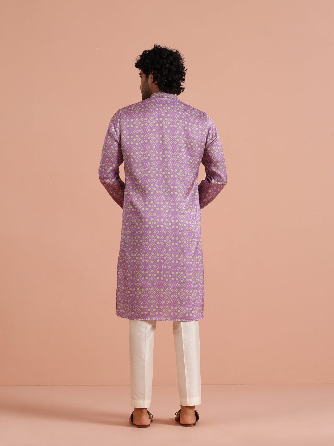 Lilac Geometric Printed Kurta | SHOBITAM