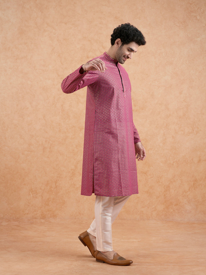 Magenta Silk Blend Kurta Set | SHOBITAM