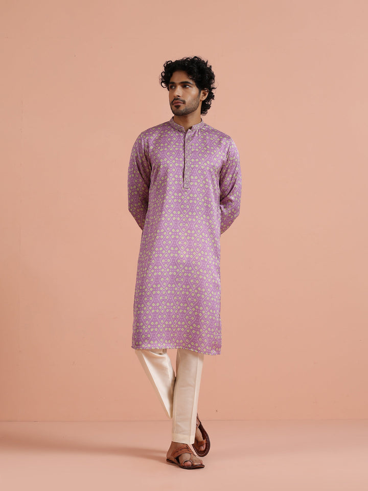 Lilac Geometric Printed Kurta | SHOBITAM