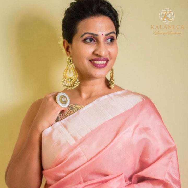 Flamingo Love - PREORDER Pink Handwoven Uppada Silk | SILK MARK CERTIFIED | SHOBITAM
