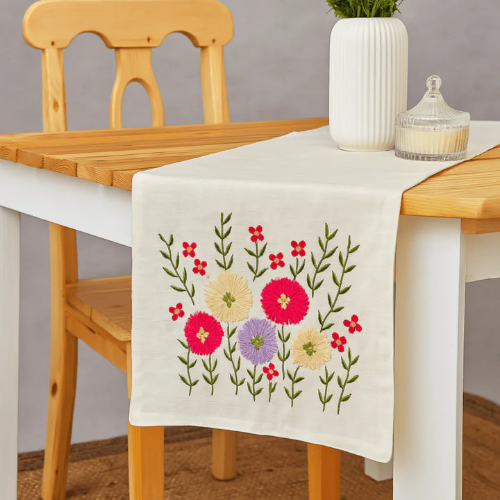 Flora Embroidered Table Runner – 72" x 12"