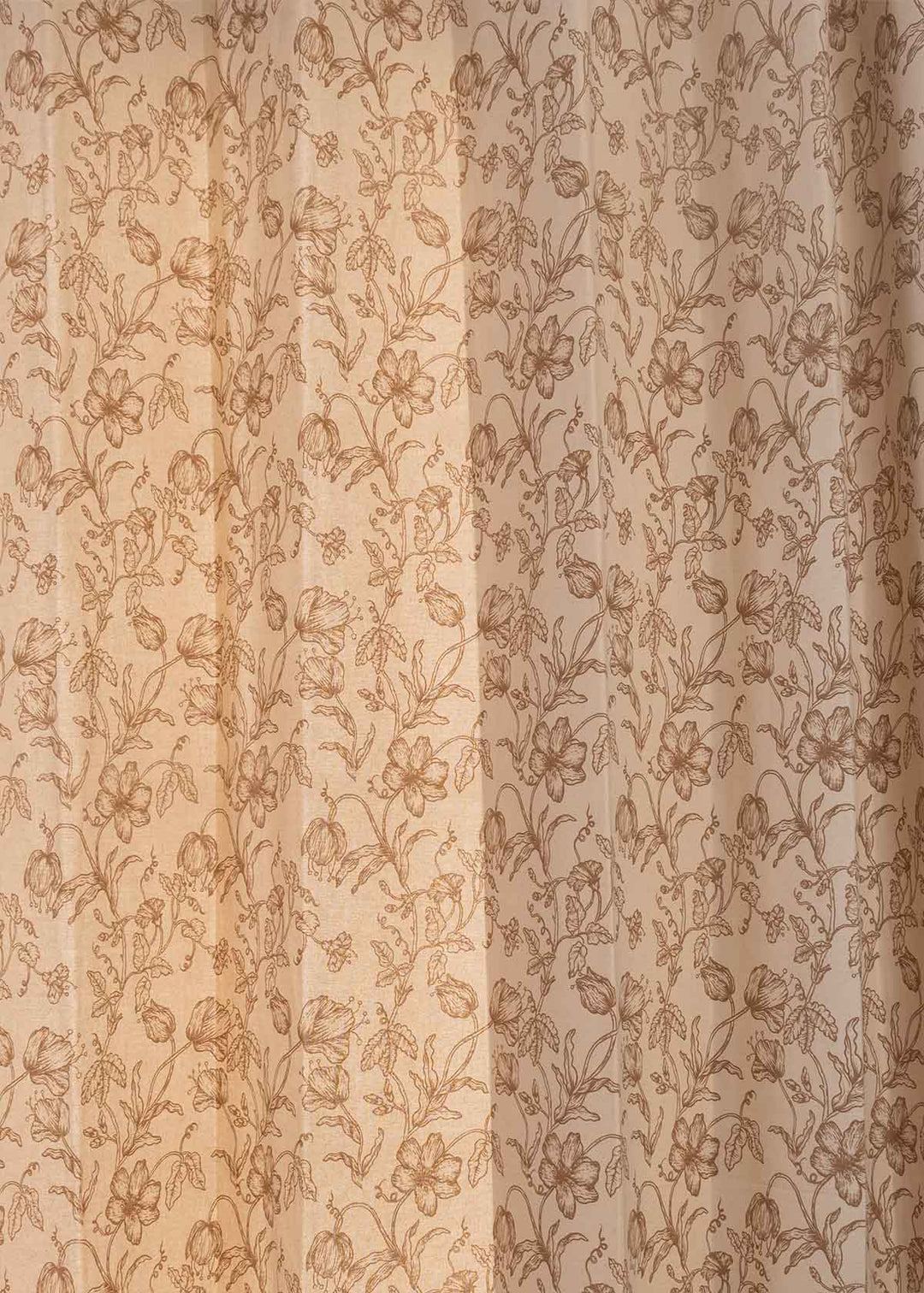 French Farmhouse 100% cotton floral curtain for living room - Room darkening - Beige - Single Piece | SHOBITAM