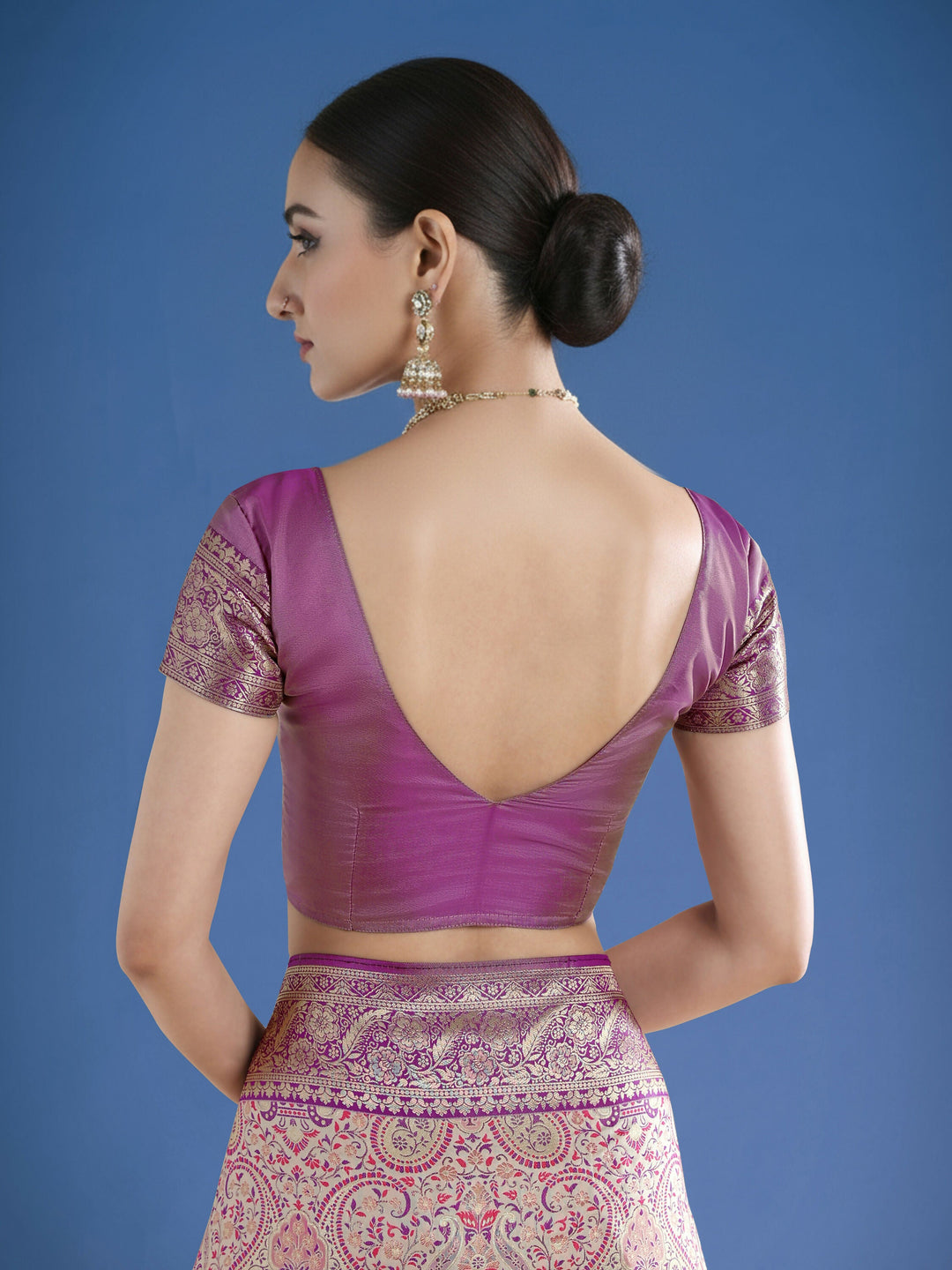 Beige Banarasi Semi Silk Saree With Traditional Paisley Weaves | SHOBITAM