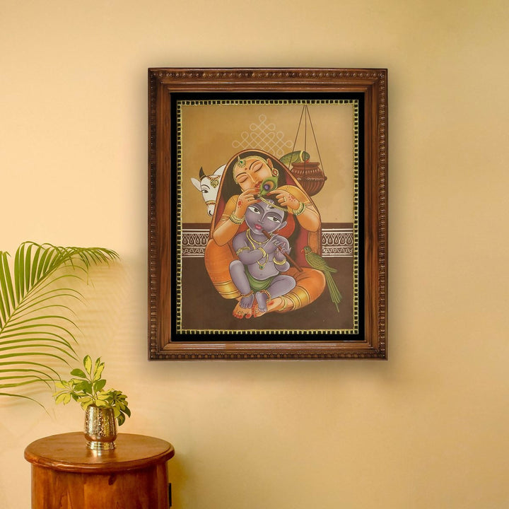 TANJORE PAINTING YASODHA KRISHNA 24*18 | SHOBITAM