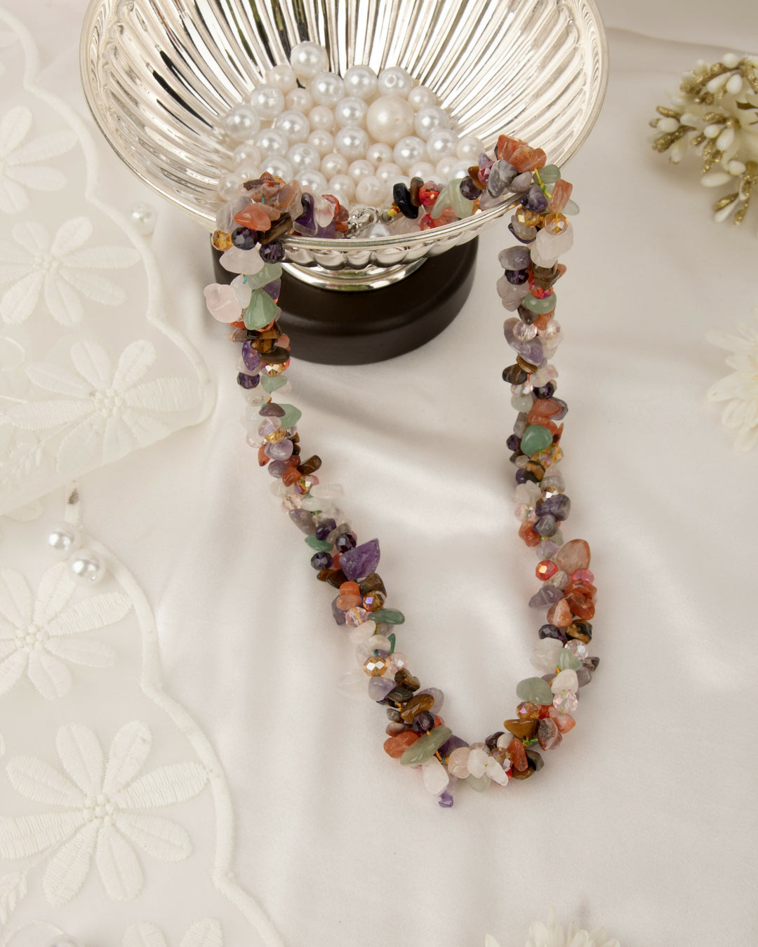 Navrangini Mala- Agate and Crystal Mala | SHOBITAM
