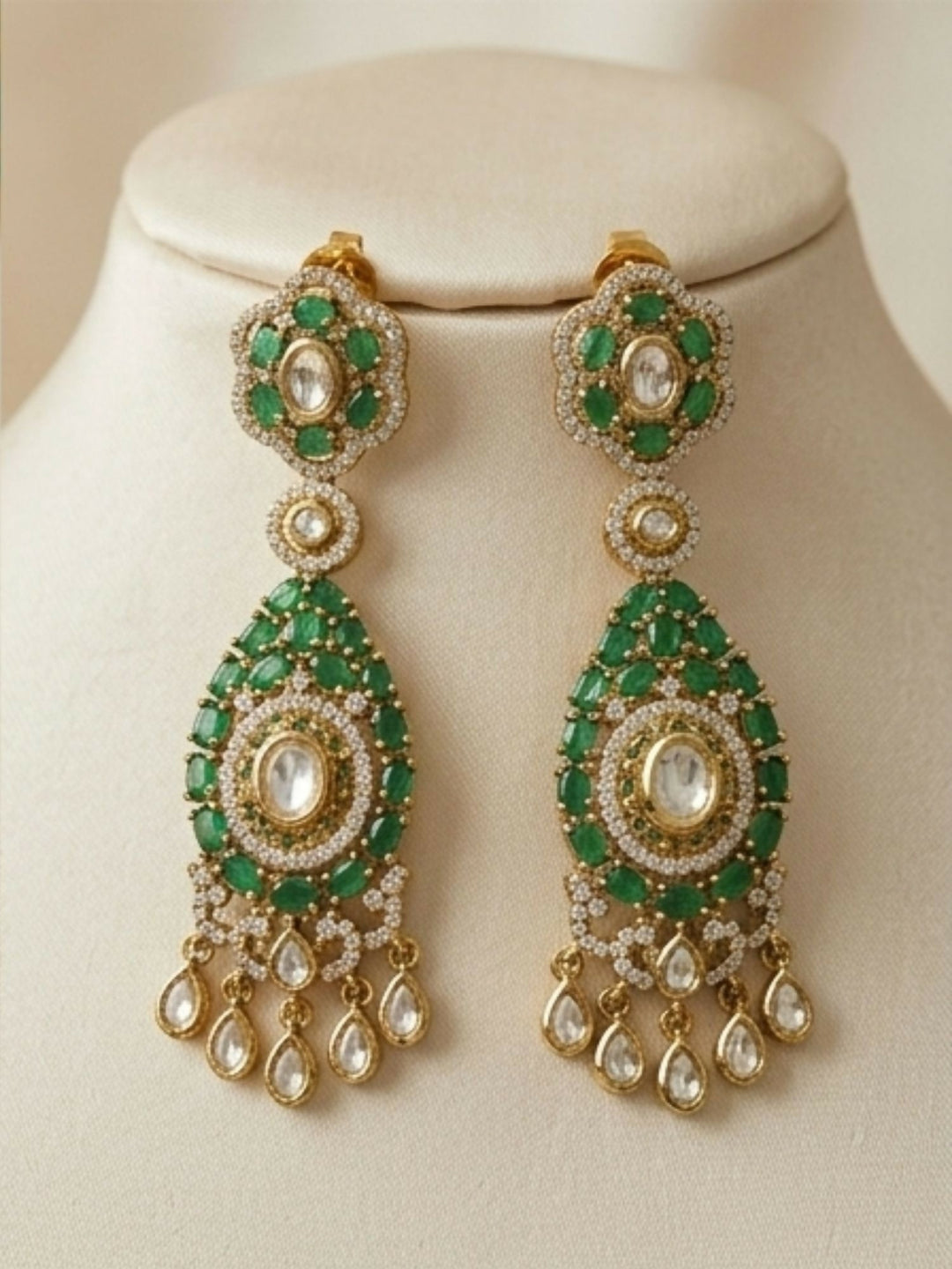 Polki Victorian Style Polki Necklace Set | SHOBITAM