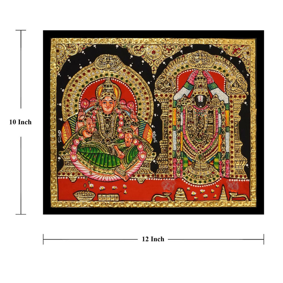 TANJORE PAINTING BALAJI SIDE LAKSHMI 10*12 | SHOBITAM