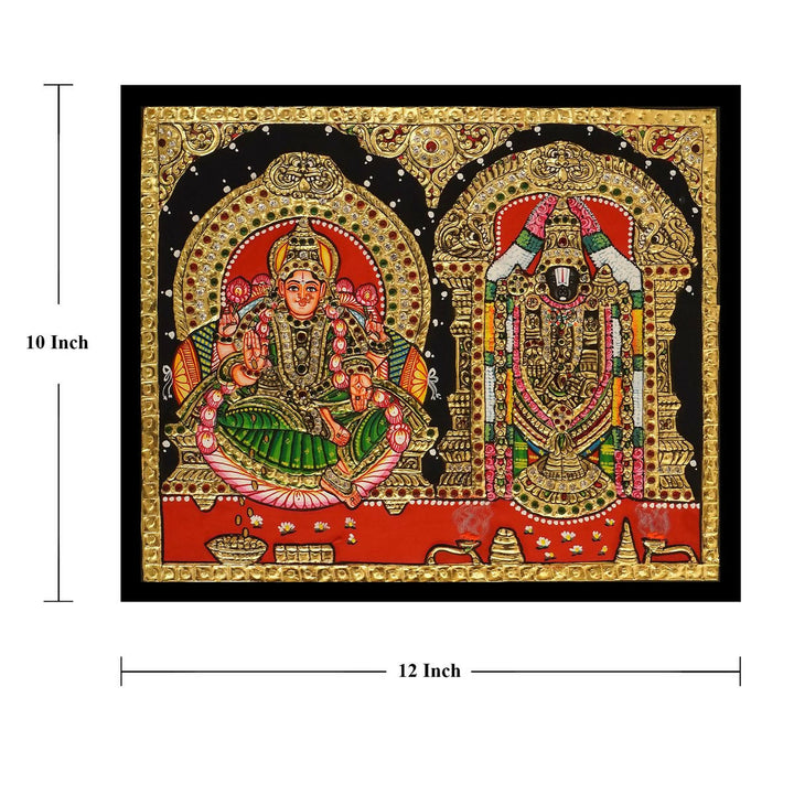 TANJORE PAINTING BALAJI SIDE LAKSHMI 10*12 | SHOBITAM