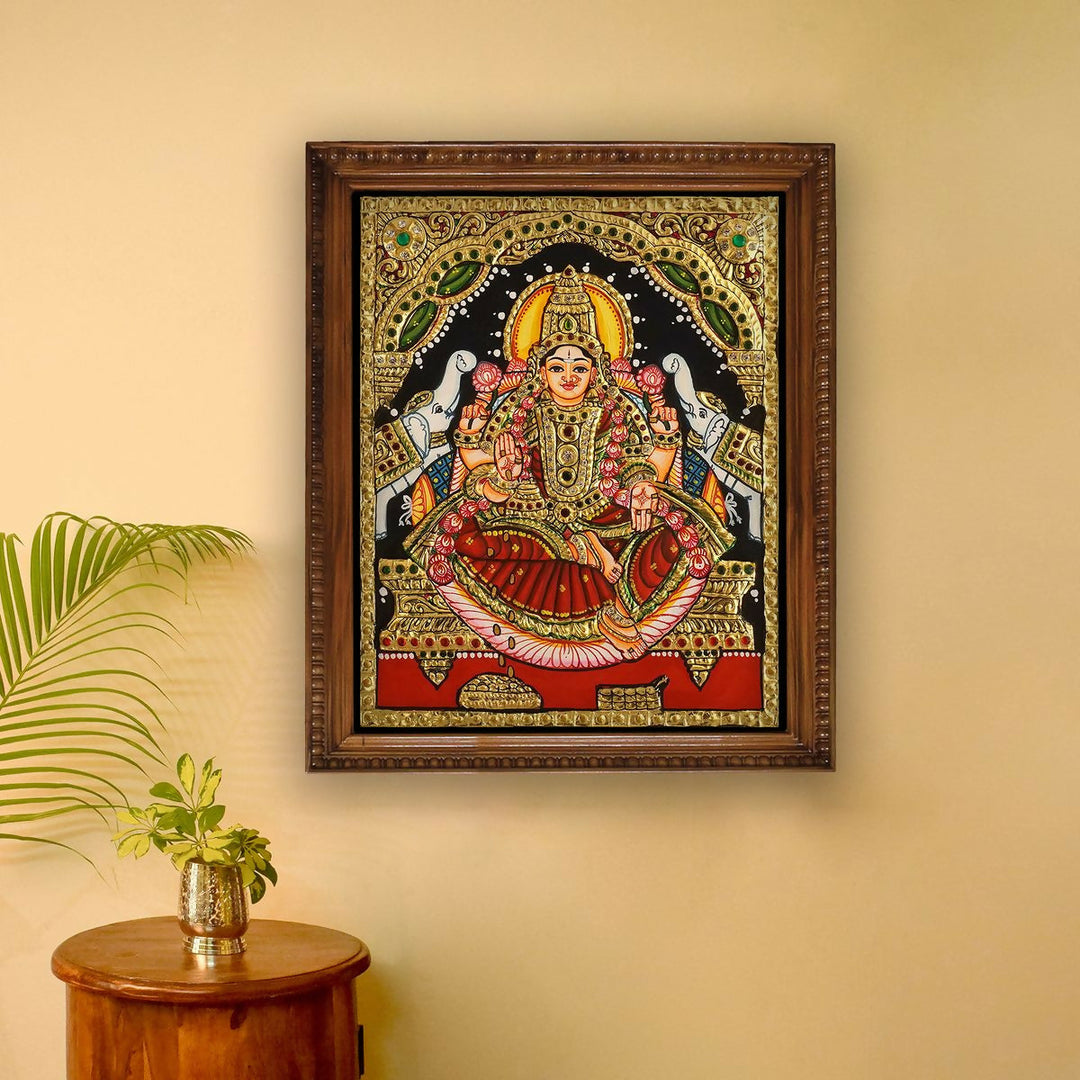 TANJORE PAINTING GAJA LAKSHMI 10*8 | SHOBITAM