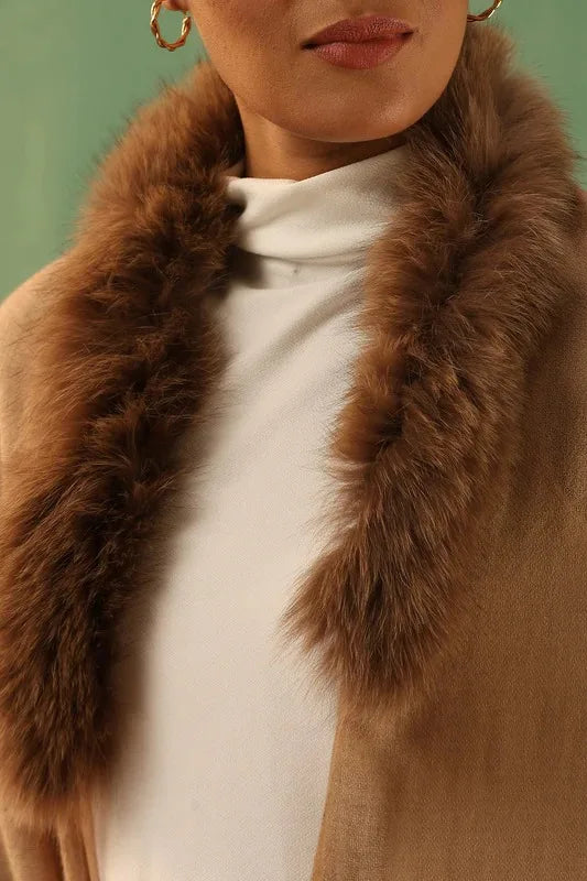 Angira Cashmere Fur Stole | SHOBITAM