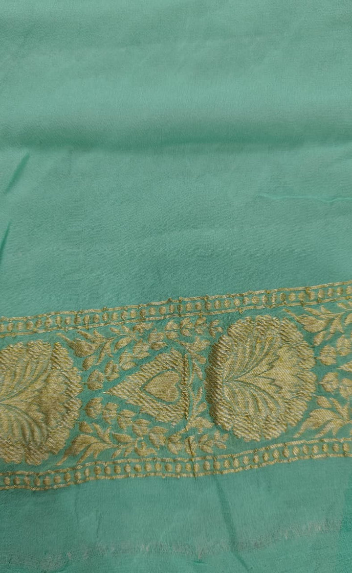 Rose Pink Banarasi Georgette Silk Saree with Floral Jaal and Zari Border | SILK MARK CERTIFIED
