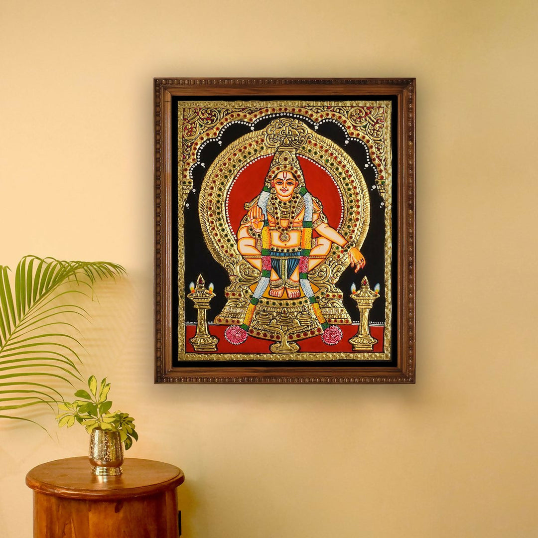 TANJORE PAINTING AYYAPPA 12*10 | SHOBITAM