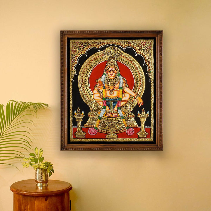 TANJORE PAINTING AYYAPPA 12*10 | SHOBITAM