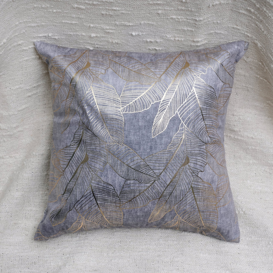 Golden Leaves Smoke Cushion Covers, 16" x 16", Pack of 2