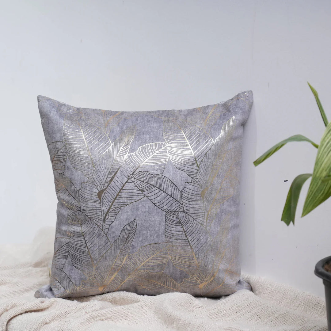 Golden Leaves Smoke Cushion Covers, 16" x 16", Pack of 2