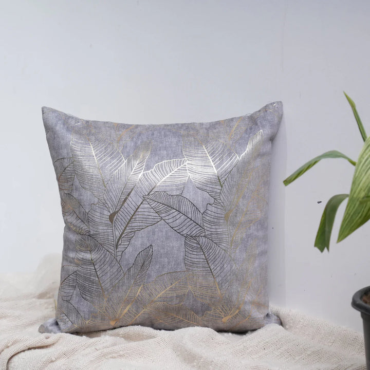 Golden Leaves Smoke Cushion Covers, 16" x 16", Pack of 2