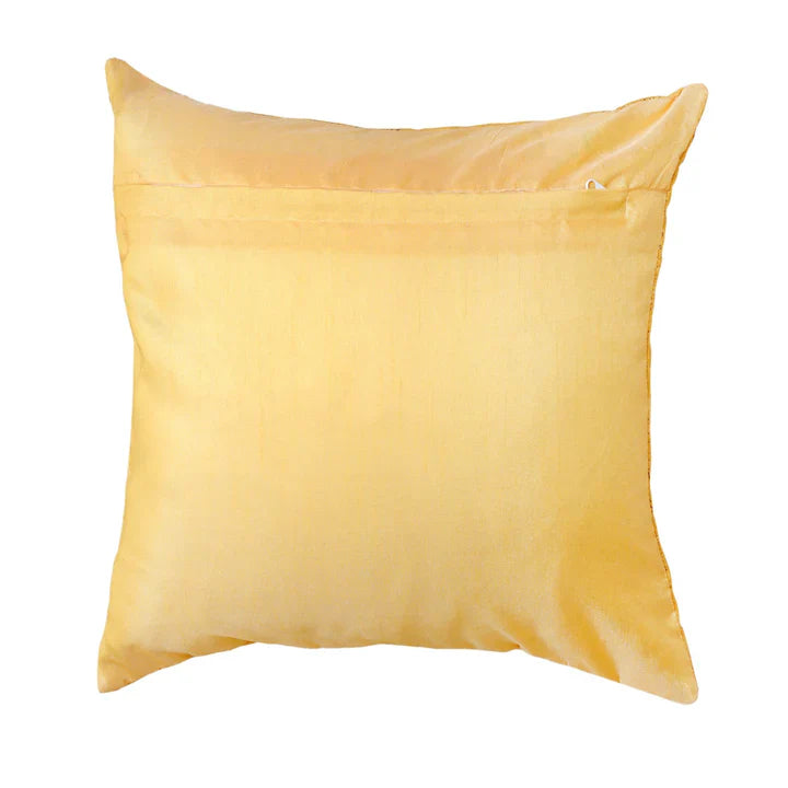 Metallic Leaves Tan Gold Cushion Covers, 16" x 16", Pack of 2