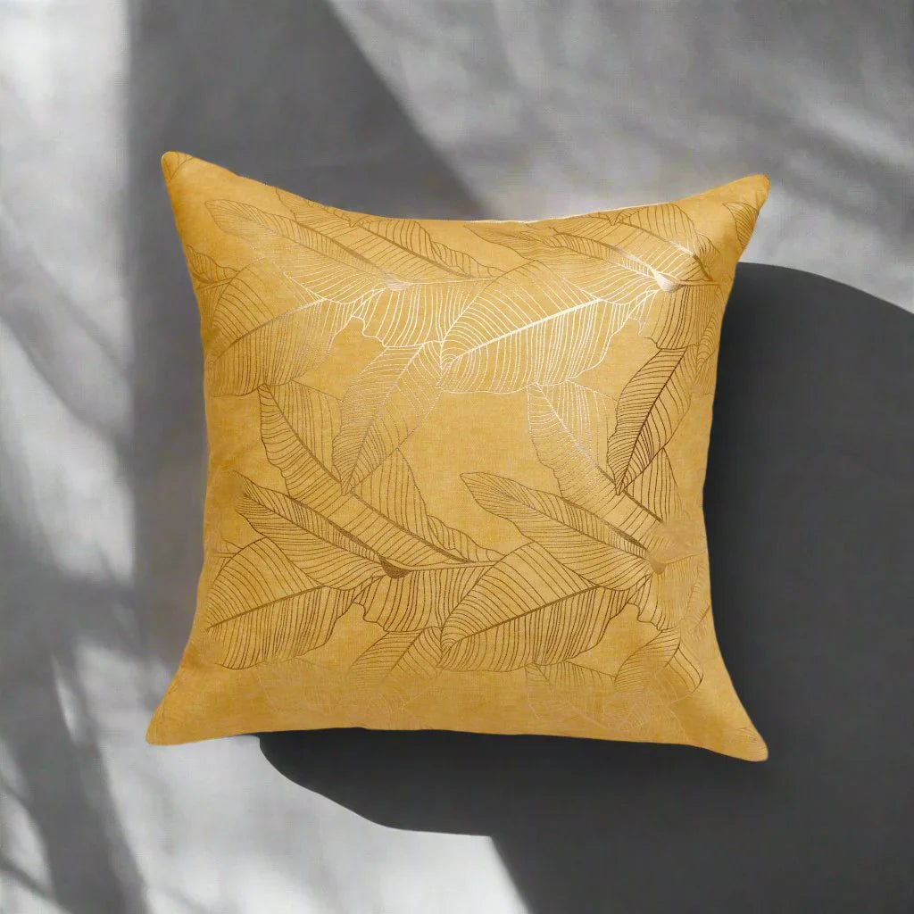 Golden Leaves Sunshine Cushion Covers, 16" x 16", Pack of 2
