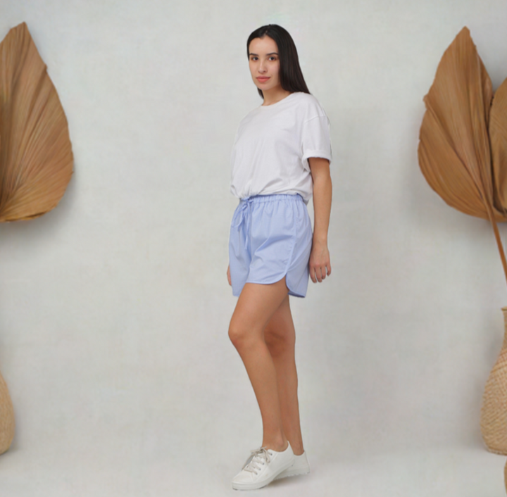 Amber Cotton Checks Shorts | SHOBITAM