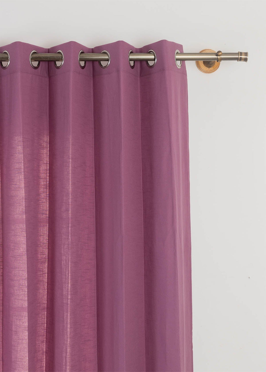 Solid Grape 100% cotton plain curtain for bedroom - Room darkening - Single Piece  | SHOBITAM