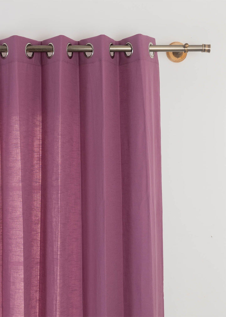 Solid Grape 100% cotton plain curtain for bedroom - Room darkening - Single Piece  | SHOBITAM