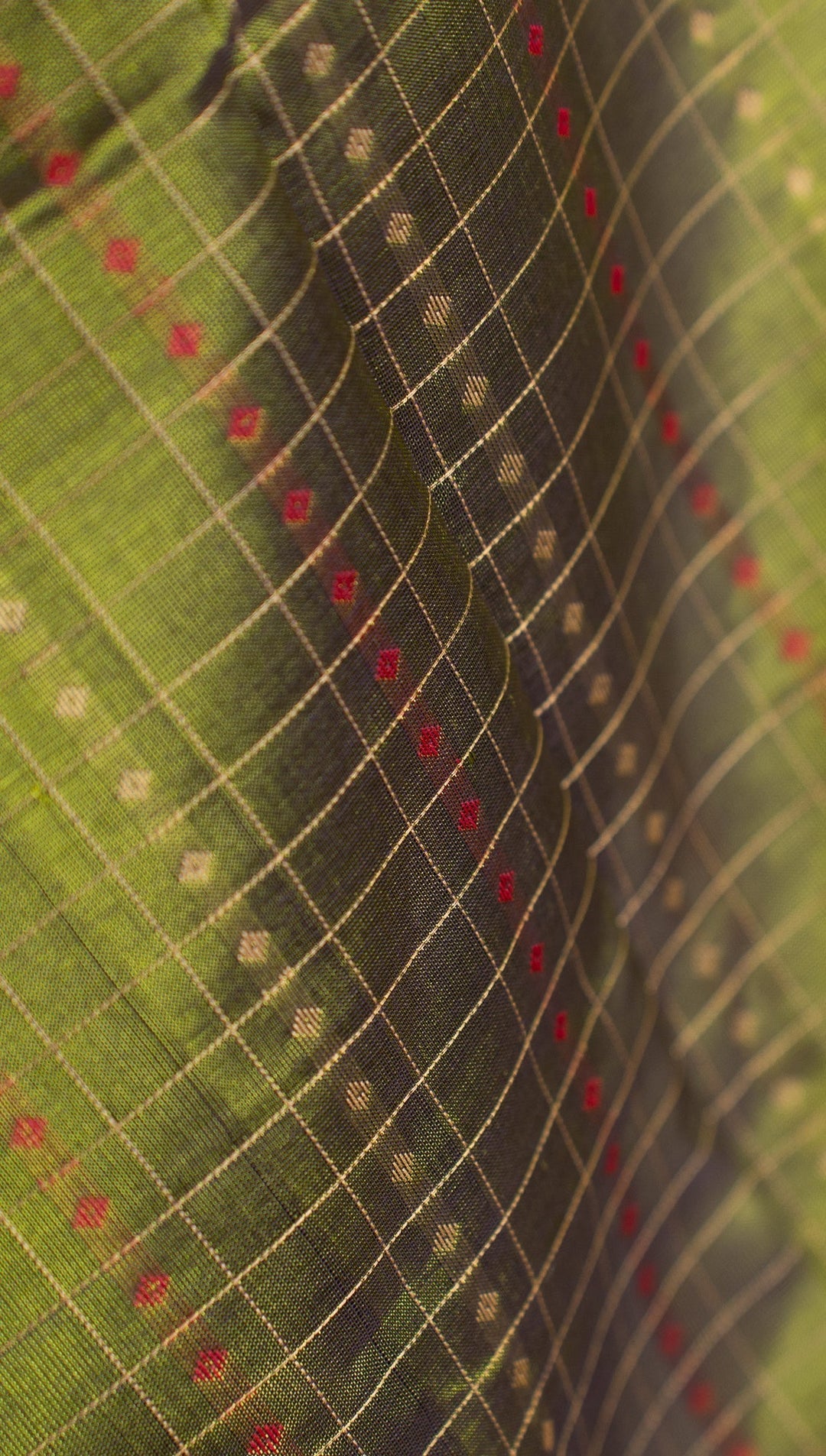 Green Handloom Kanchi Silk Cotton Dupatta Marugadham | SHOBITAM