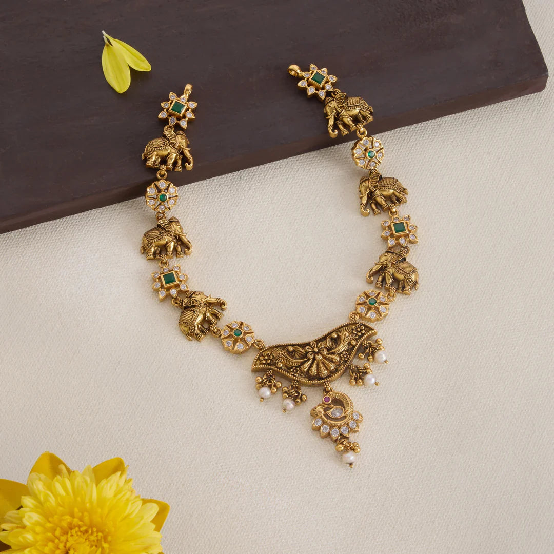 92.5 Silver, Gold Plated Misra Mangalam Tali Necklace