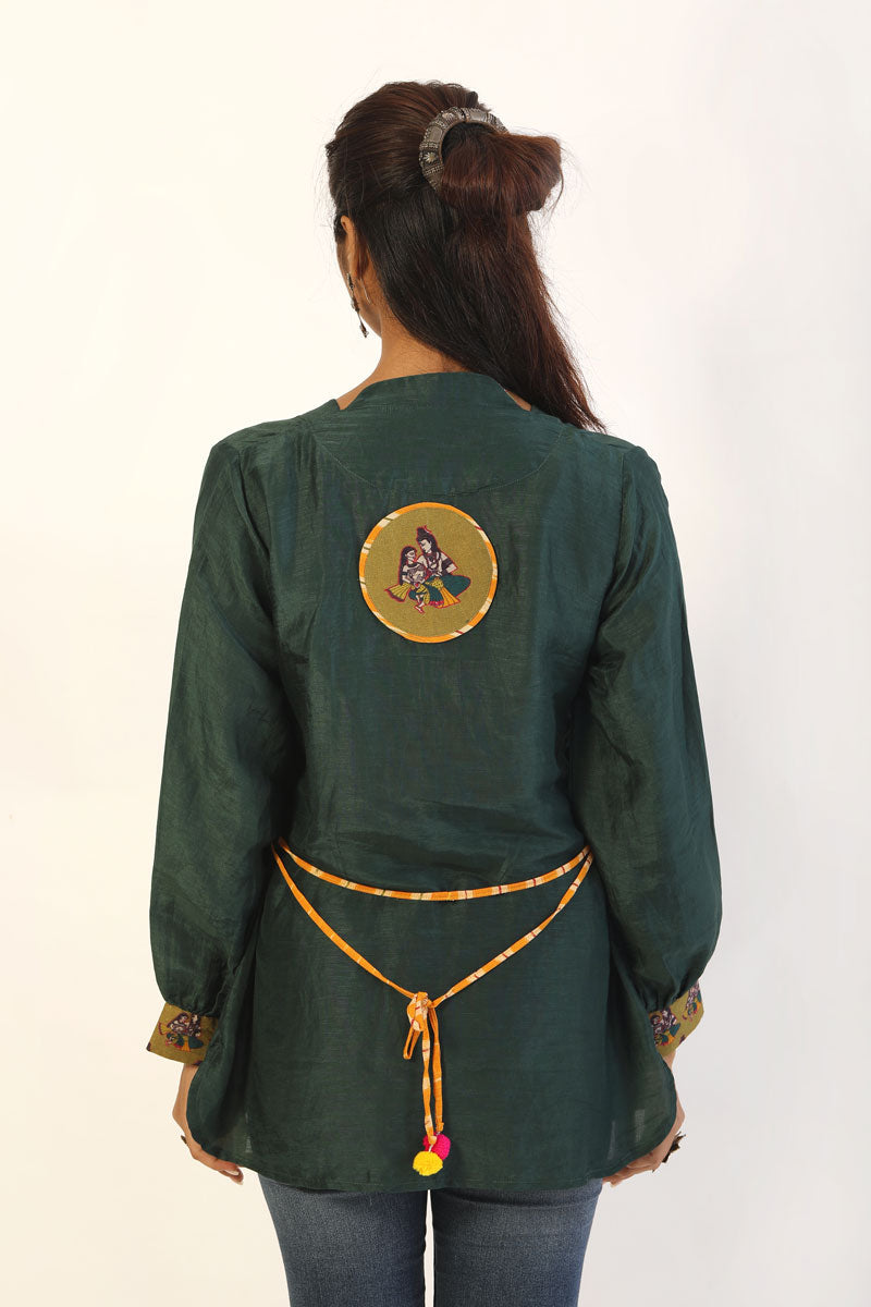 Green Maheshwara Kurti | SHOBITAM