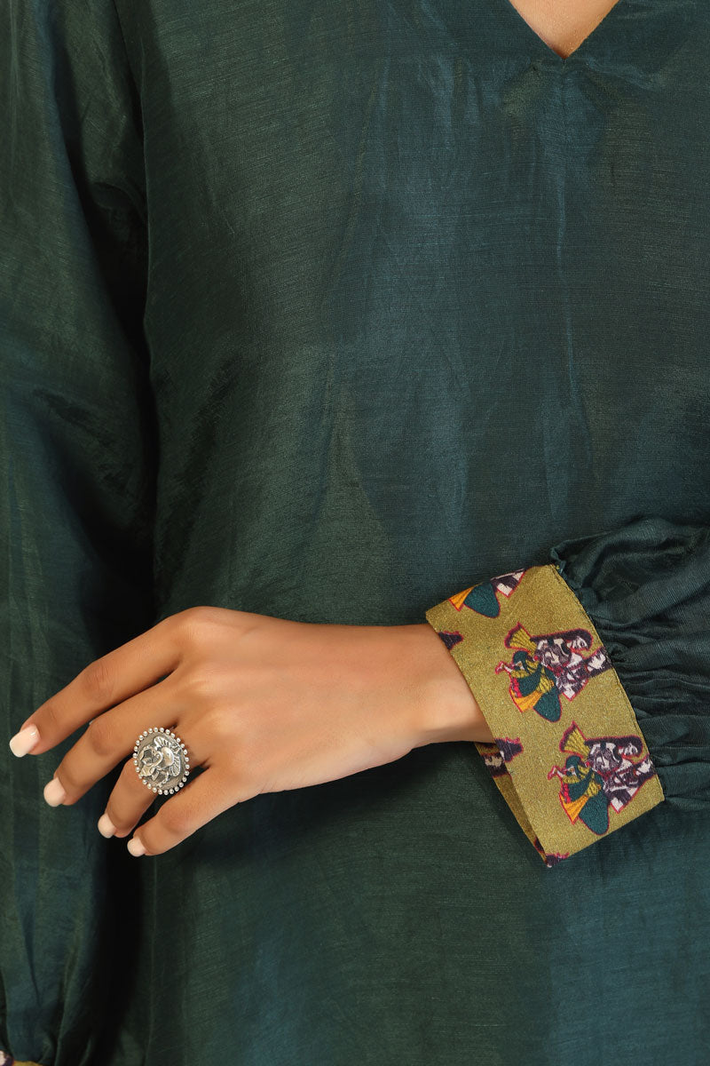 Green Maheshwara Kurti | SHOBITAM