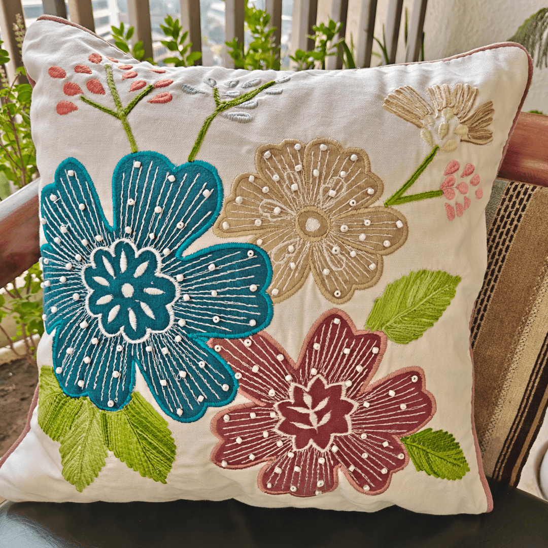 Gulmukh Embroidered Cushion Cover | SHOBITAM