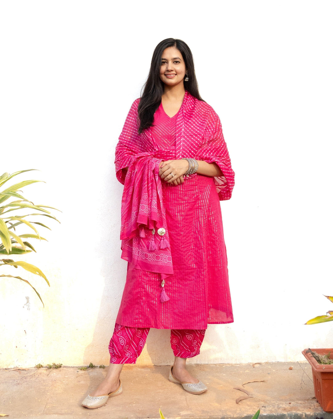 BOUGAINVILLEA Pink Cotton Kurta Set Of 2