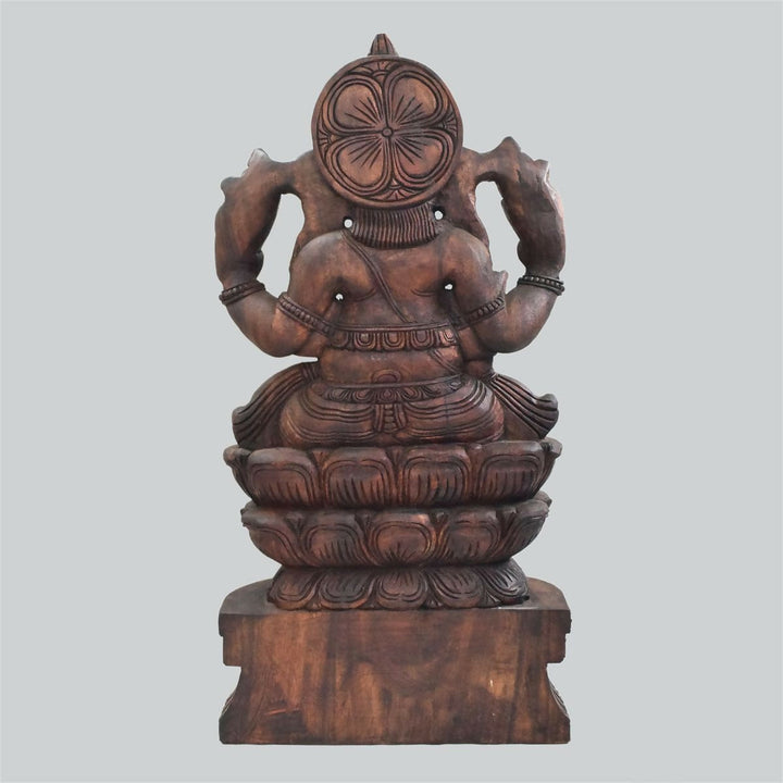VAAGAI WOOD GANESHA STATUE 36*18*7 | SHOBITAM