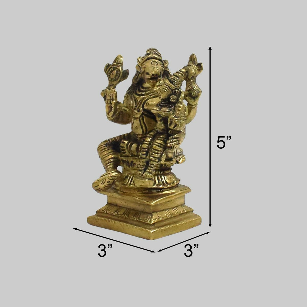 BRASS VARAHA WITH LAKSHMI IDOL 5*3*3 | SHOBITAM
