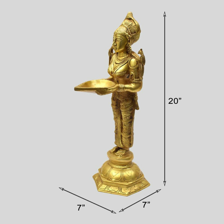 BRASS DEEPA LAKSHMI IDOL 20*7*7 | SHOBITAM