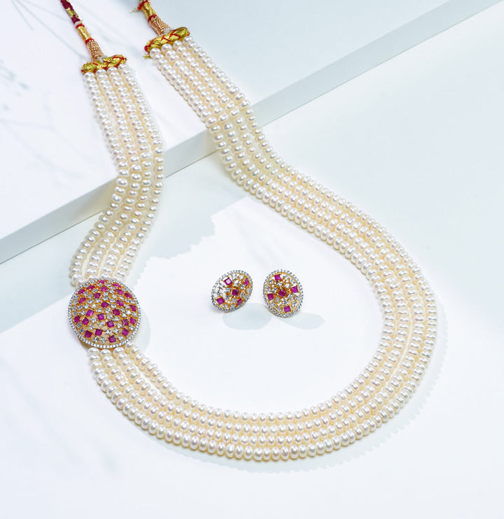 Fancy Red Stone Side Piece Choker Set