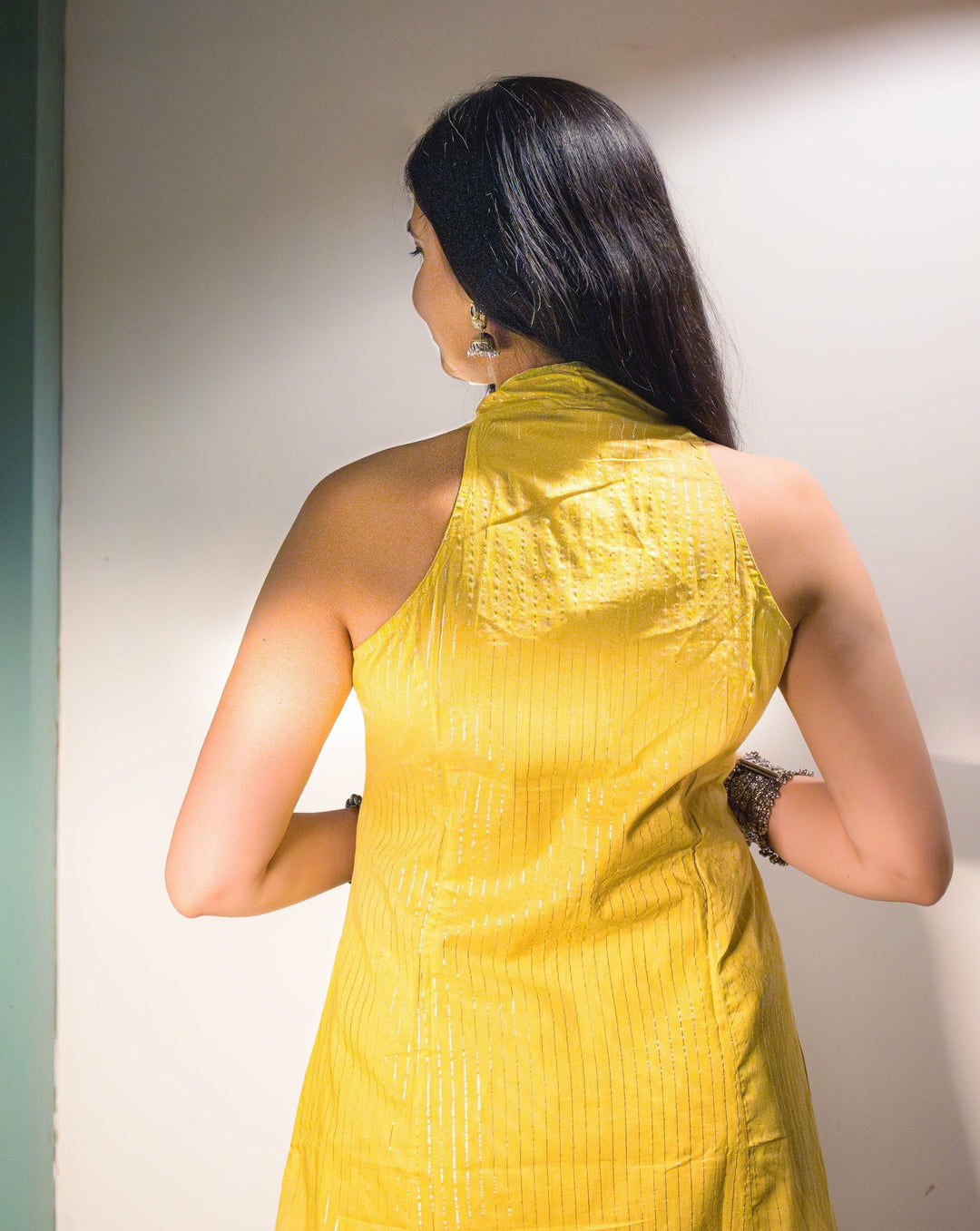 TULIP Yellow Cotton Kurta with Afghani Salwar