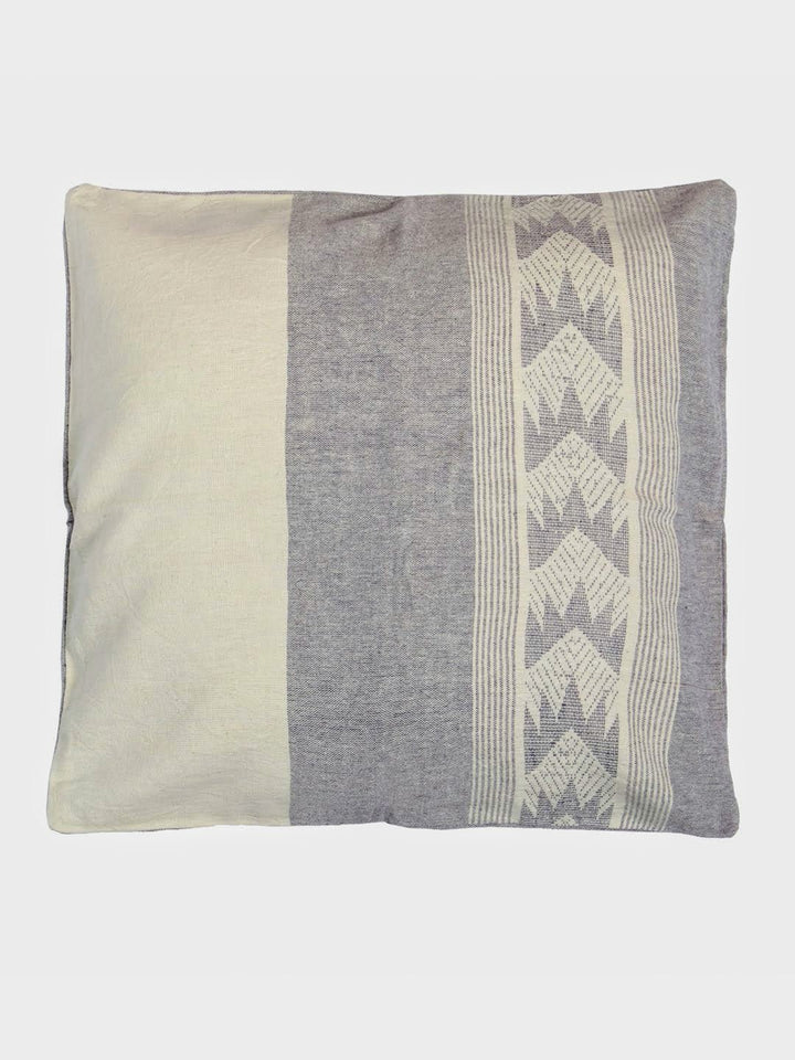 Ivory Grey Cotton Cushion Cover - Pack of 1 | SHOBITAM
