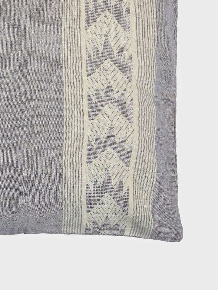 Ivory Grey Cotton Cushion Cover - Pack of 1 | SHOBITAM