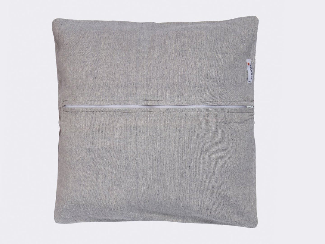 Ivory Grey Cotton Cushion Cover - Pack of 1 | SHOBITAM